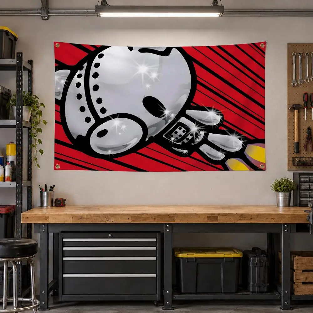 Cute Gloomy Bear Dark Kawaii Flags Personalized Banner Flag Room Dorm Camping Picnic Garage Bar Outdoor Wall Decor