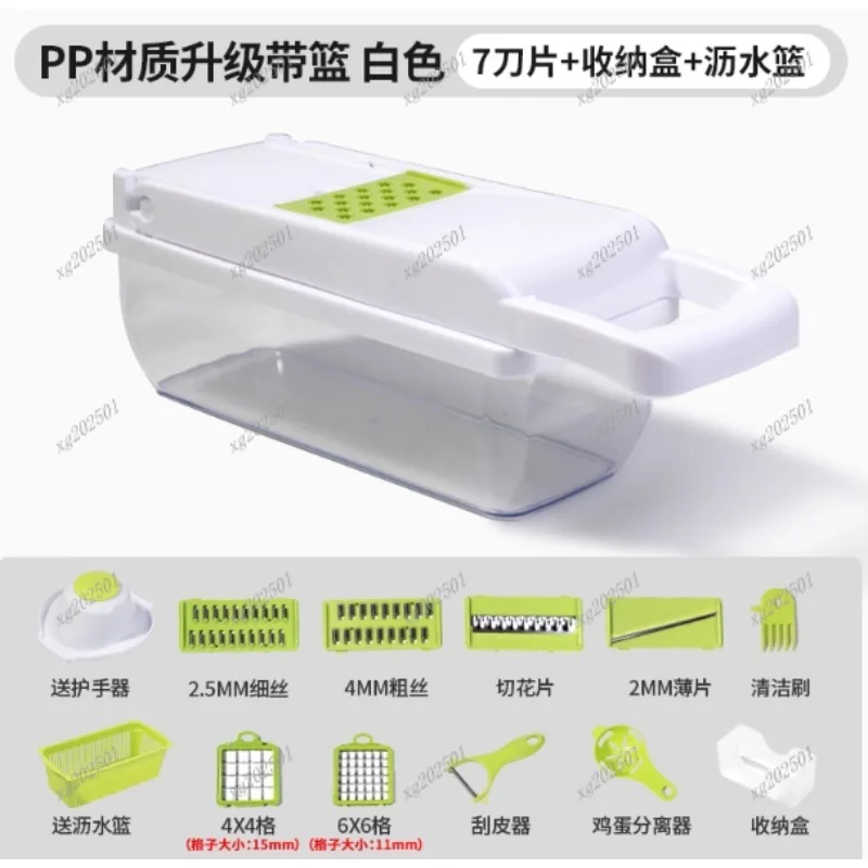 

Измельчитель овощей 5-в-1 — ручной слайсер, терка, кухонный инструмент