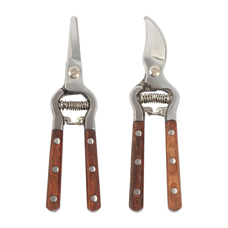 

Vintage wooden handle garden scissors, fruit pruning, fruit branch pruning, curved willow branch pruning, gardening scissors