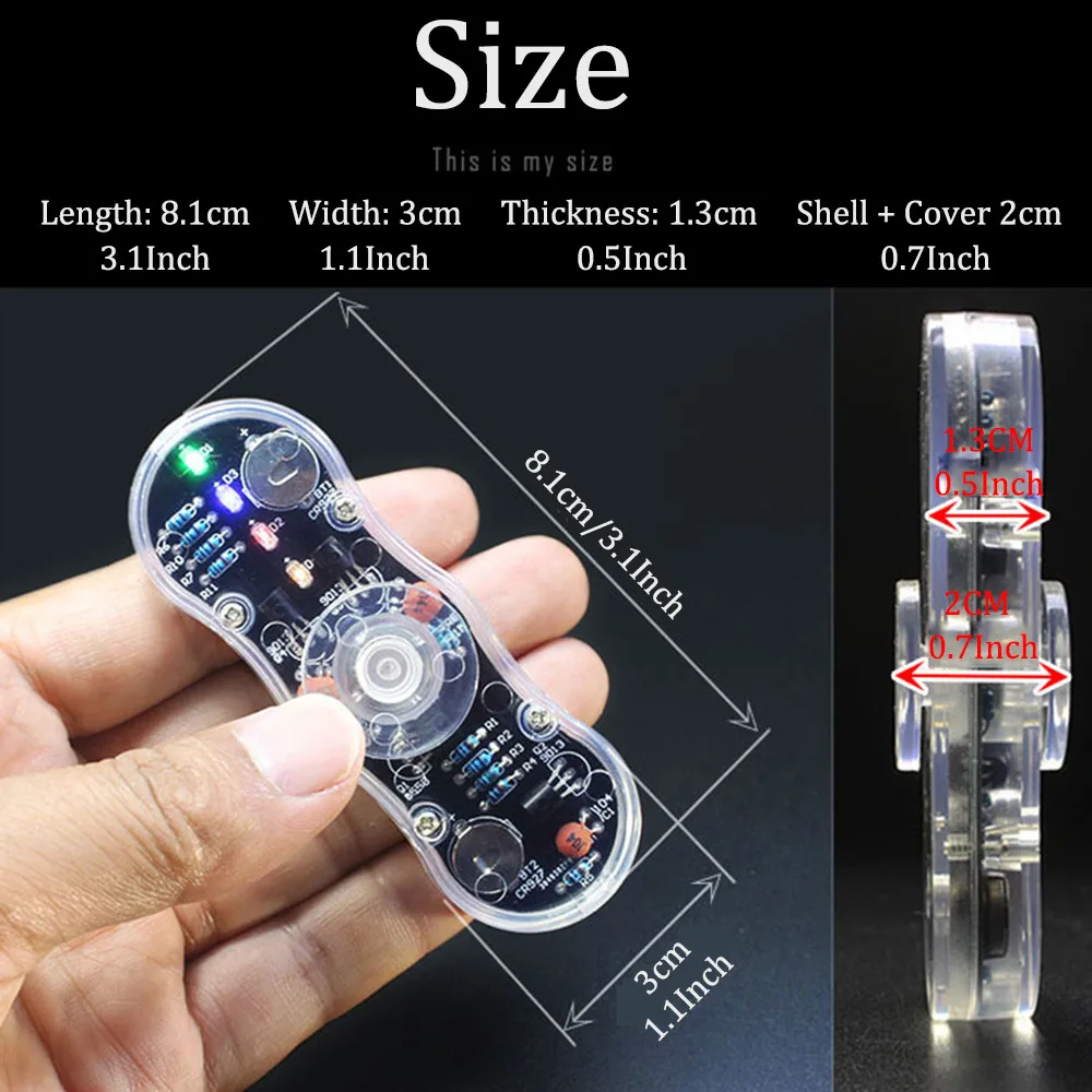 DIY LED Fidget Top Electronic Kit Soldering Project Practice Solder Assembly DIY Electronic Kit Component Colour Light