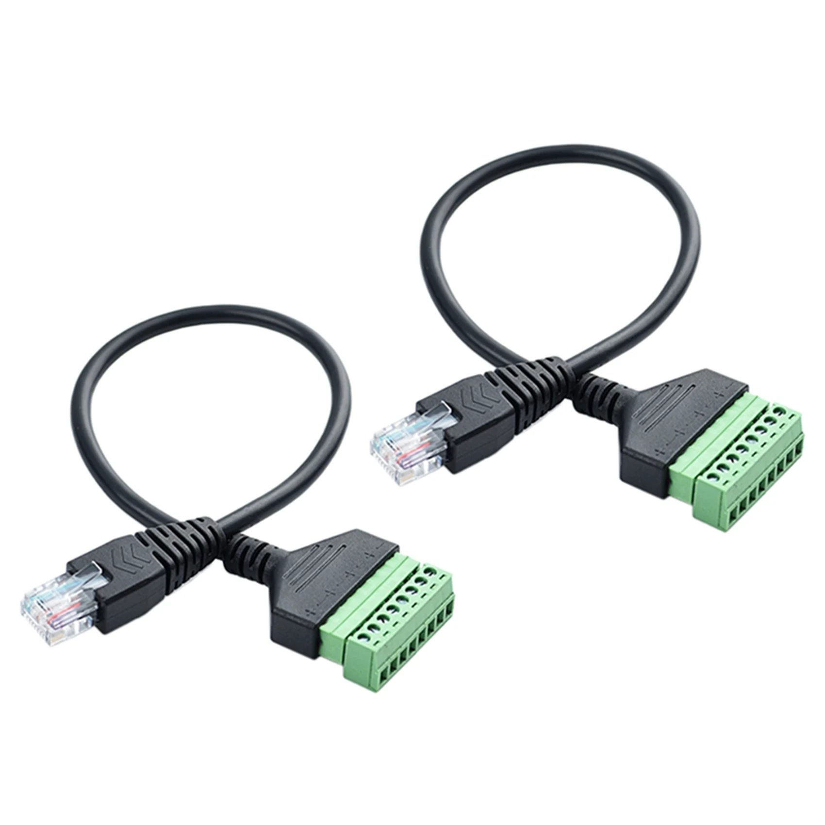 Superior-2X RJ45 Screw Terminal Connector Cable RJ45 Male To 8 Pin Extension Cable Lead For Cat5/6/7 Ethernet