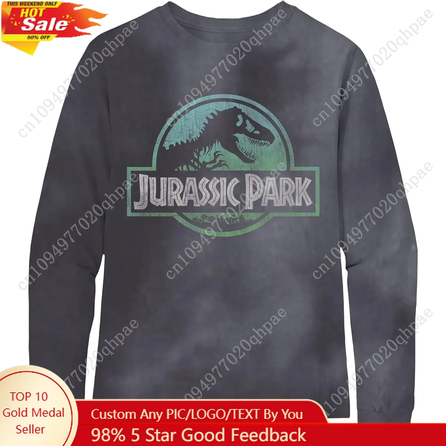 

Jurassic Park Boys Jurassic World Long Sleeve Crewneck T-Shirt for Little and Big Boys Sizes 4-20