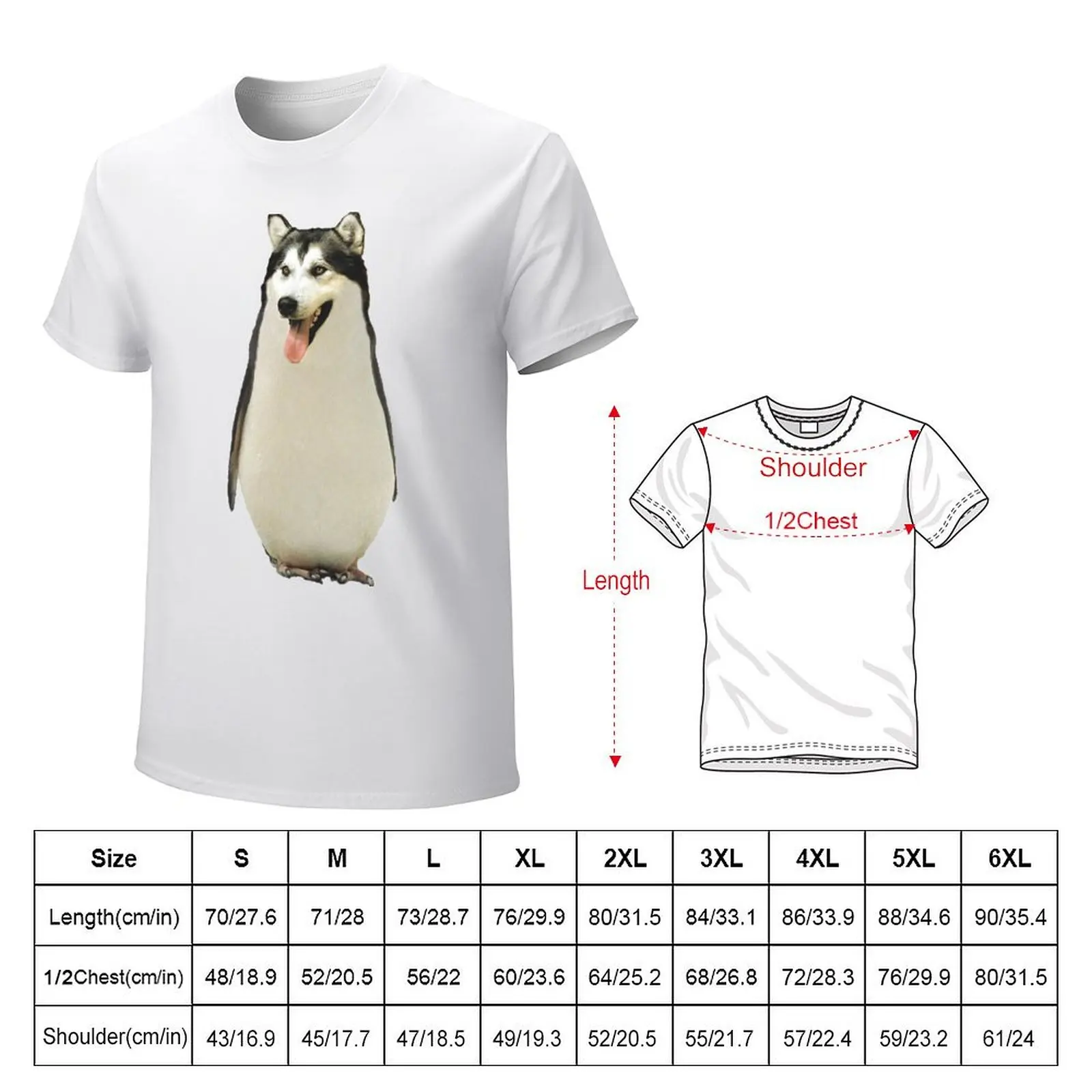 Husky Penguin T-Shirt anime clothes oversizeds t shirts for men