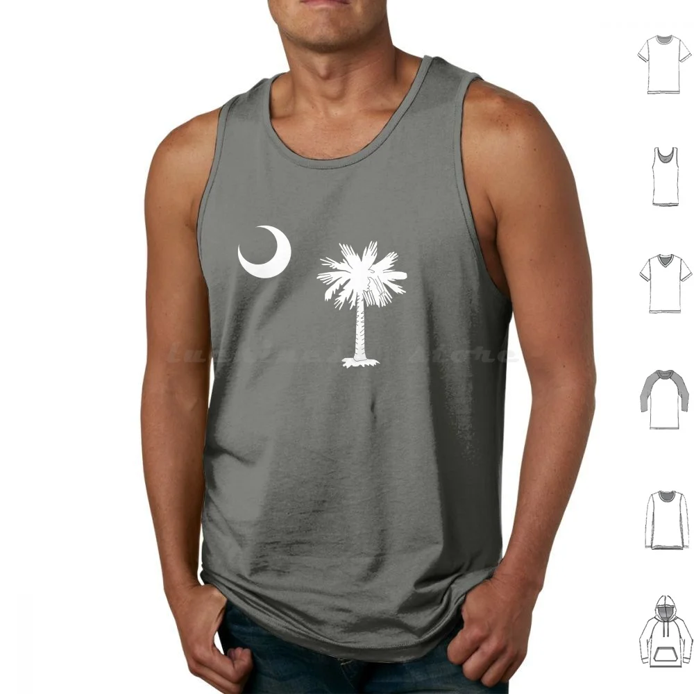 South Carolina Palmetto Tree & Crescent Moon Tank Tops Vest Sleeveless South Carolina Sc Flag Palmetto Palmetto Tree Crescent