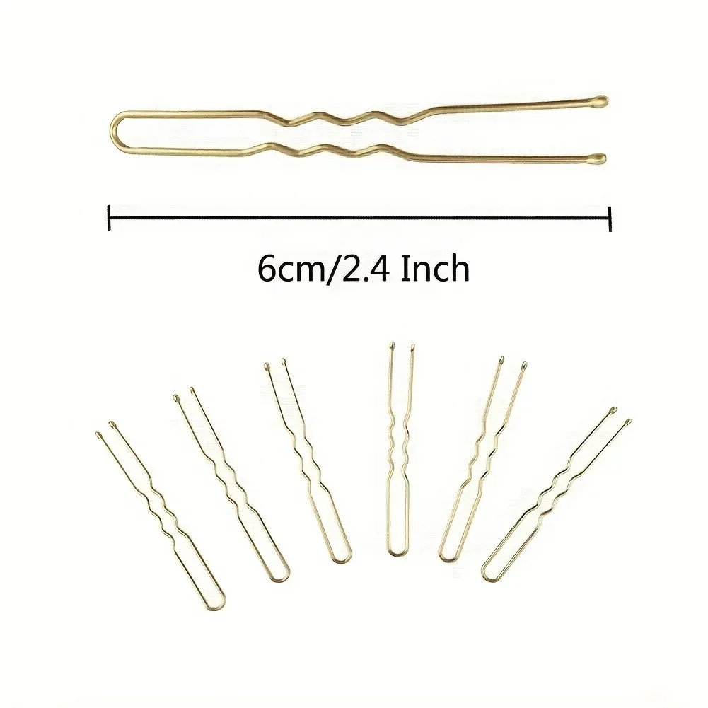 100PCS U Shaped Hair Pins Black Wave Bobby Pin Bobby Pins for All Hair Types Hair Accessories for Women Lady Girls 5/6/7CM