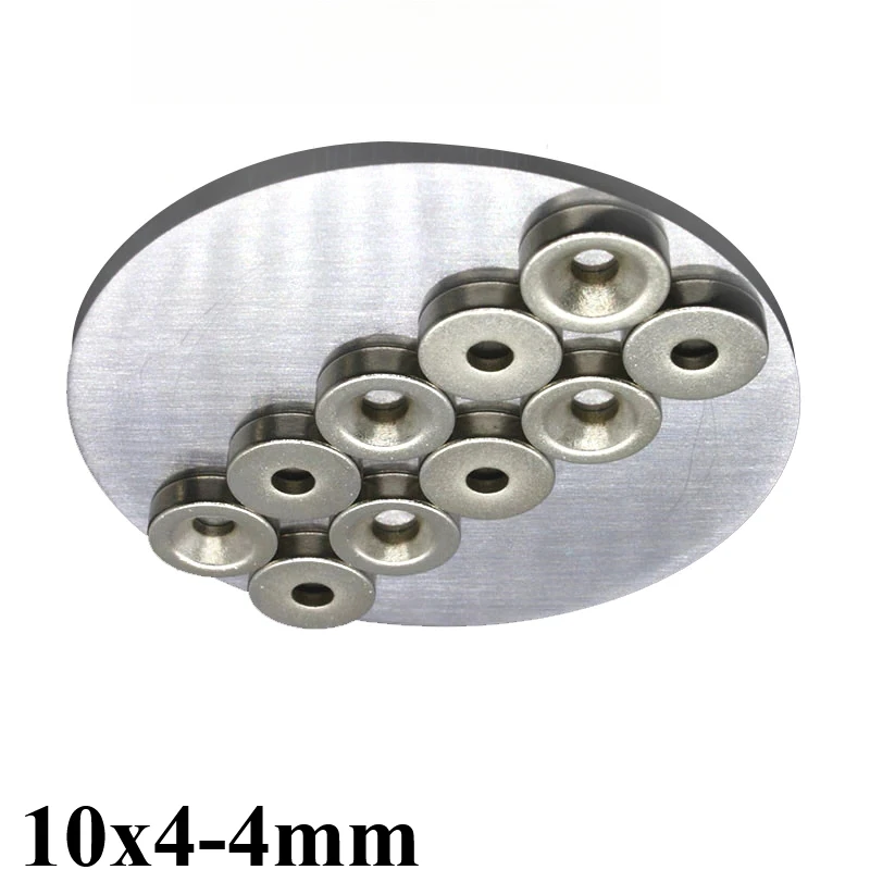 10x4-4mm Strong Magnets10x4mm Hole 4mm Round Magnet For Home Refrigerators, Offices DIY 10*4-4 mm