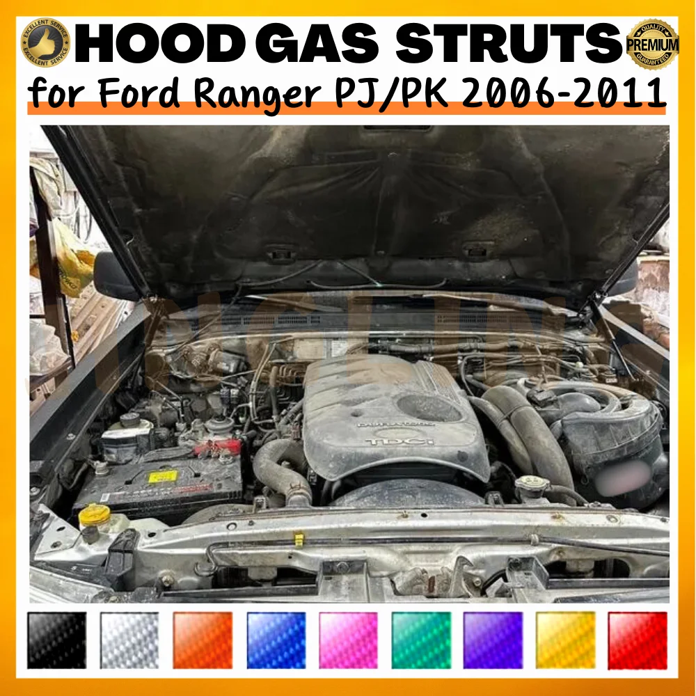 

Qty(2) Hood Struts for Ford Ranger PJ/PK for Mazda BT-50 2006-2011 Front Bonnet Modify Lift Supports Dampers Gas Springs Shock