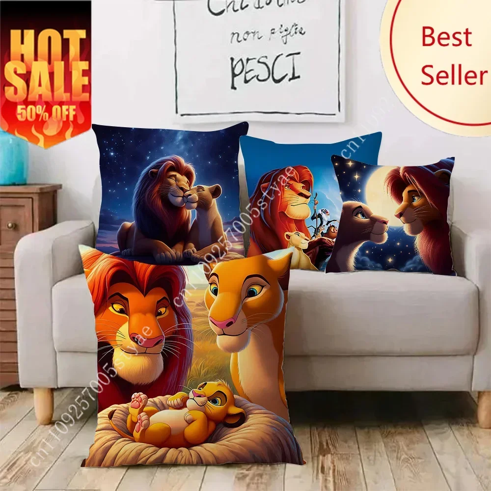

The Lion King Pillowcase Disney Cartoon Pillow case Soft Sofa Bed Decoration Child Holiday Party Boy Girl Gifts Pillow Cover