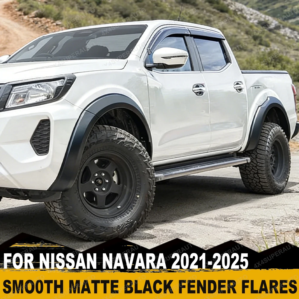 Slim OEM Style Fender Flares Wheel Arch For Nissan Navara Frontier NP300 2021-2025 Double Cab Mudguards Off-Road Car Accessories