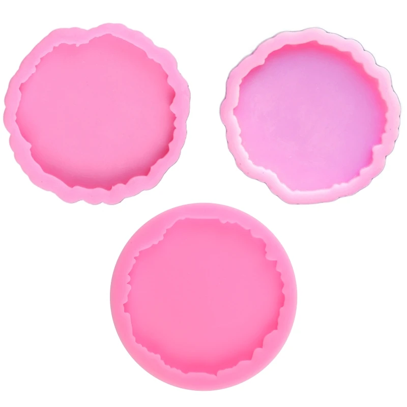 Round Epoxy Resin Molds for Making Coasters Mould Irregular Cup Mats for DIY Crafts Making Tools Ornament