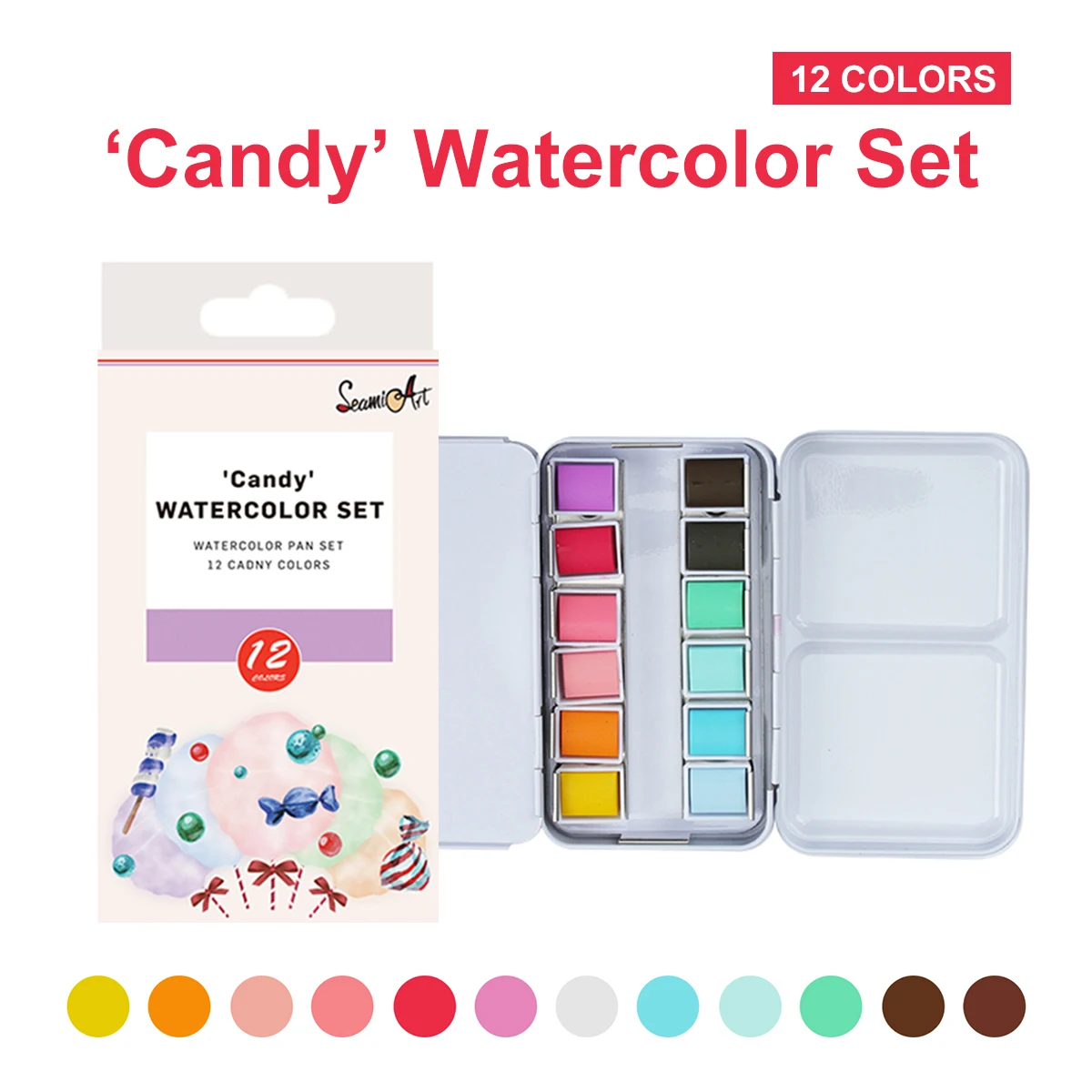 SeamiArt Watercolor Paint Solid Transparent Acuarelas Travel Hand Account Water Color Painting Illustration Art Supplies