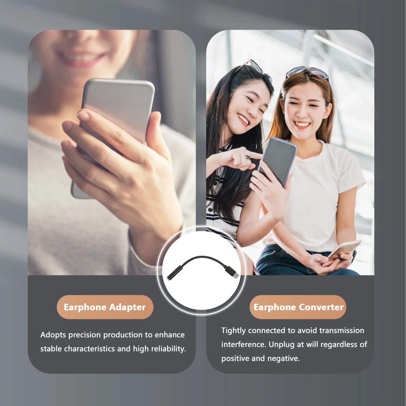 

Адаптер для наушников USB Type-C на 3,5 мм, нейлоновый плетеный кабель, аудиоконвертер из алюминиевого сплава для адаптера наушников для смартфона