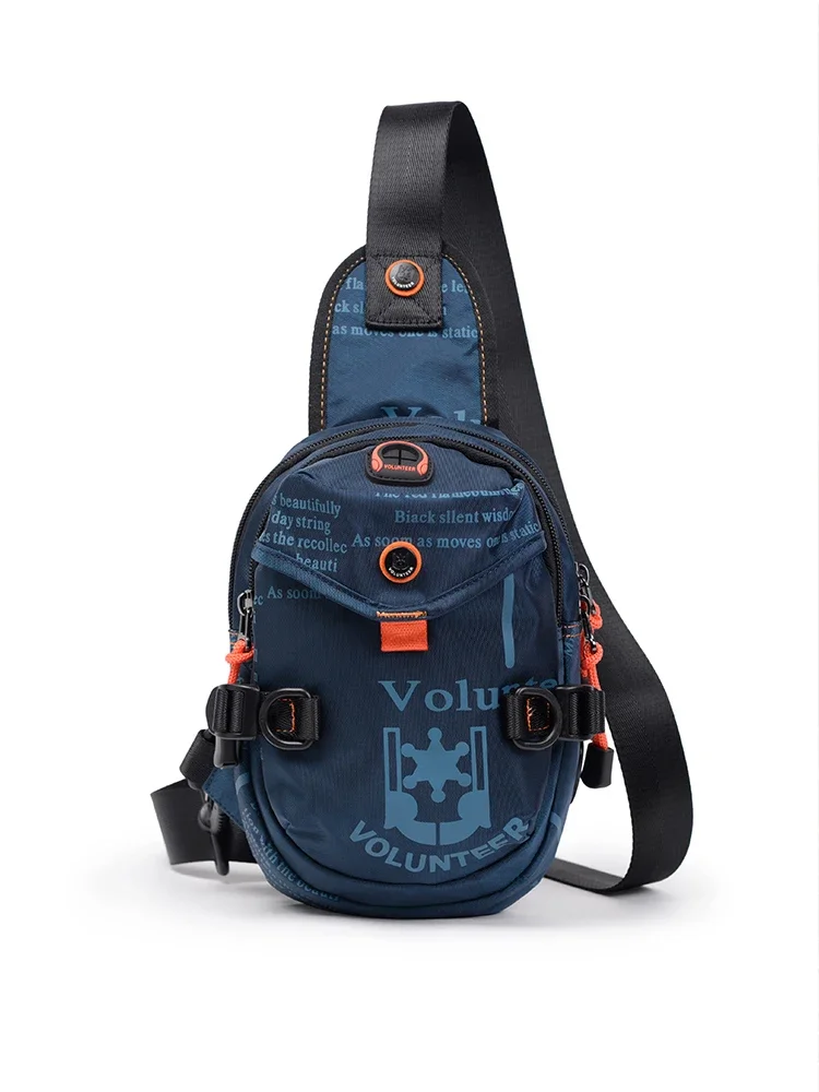 Vrijwilliger Borst Tassen Voor Mannen 2023 Brief Gedrukt Licht Gewicht Hight Kwaliteit Watterproof Veelzijdige Oxford Crossbody Tassen 1518-01A