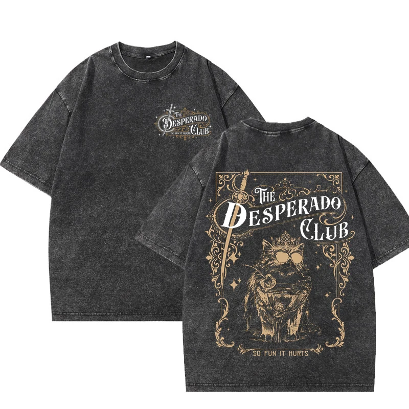Princess Donut Graphic T Shirts Dungeon Crawler Carl T Shirt The Desperado Club Tee Vintage Washed Fantasy Book Reader Gift