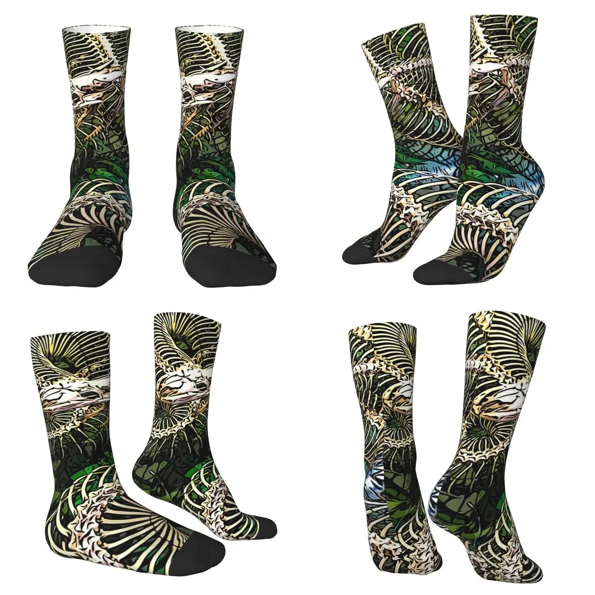 Mysterious And Terrifying Snake Skeleton Socks Harajuku High Quality Stockings All Season Long Socks for Unisex Valentine's Day