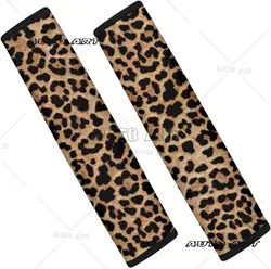 Animal Leopard Print Car Seat Belt Cover Seatbelt Pads All Season Universal Funny Shoulder Strap Padding for Vehicle Tote Bags