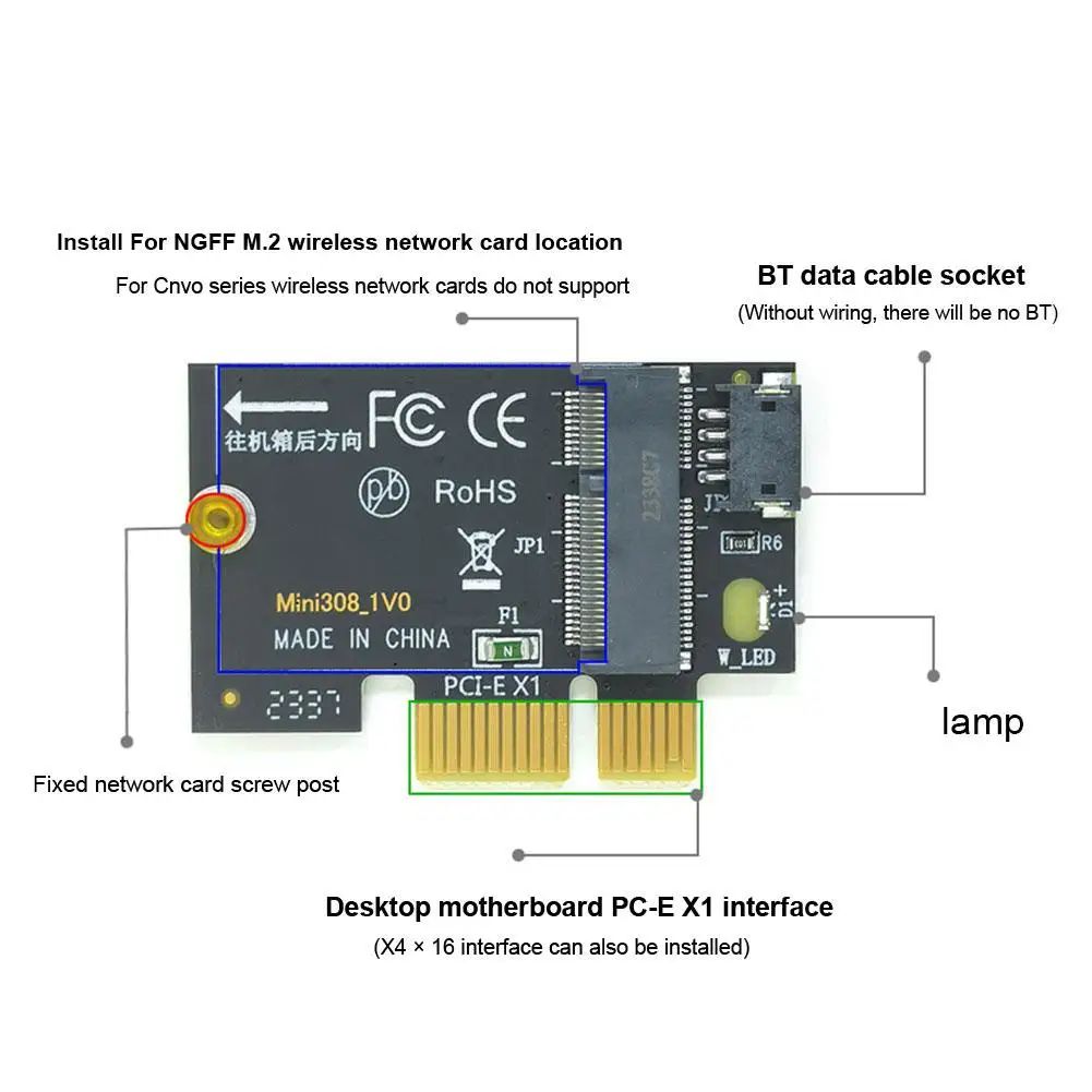 Wireless WiFi Bluetooth-compatible Network Card Adapter Board For AX411 AX211 AX201 9560AC 9462AC 9461AC