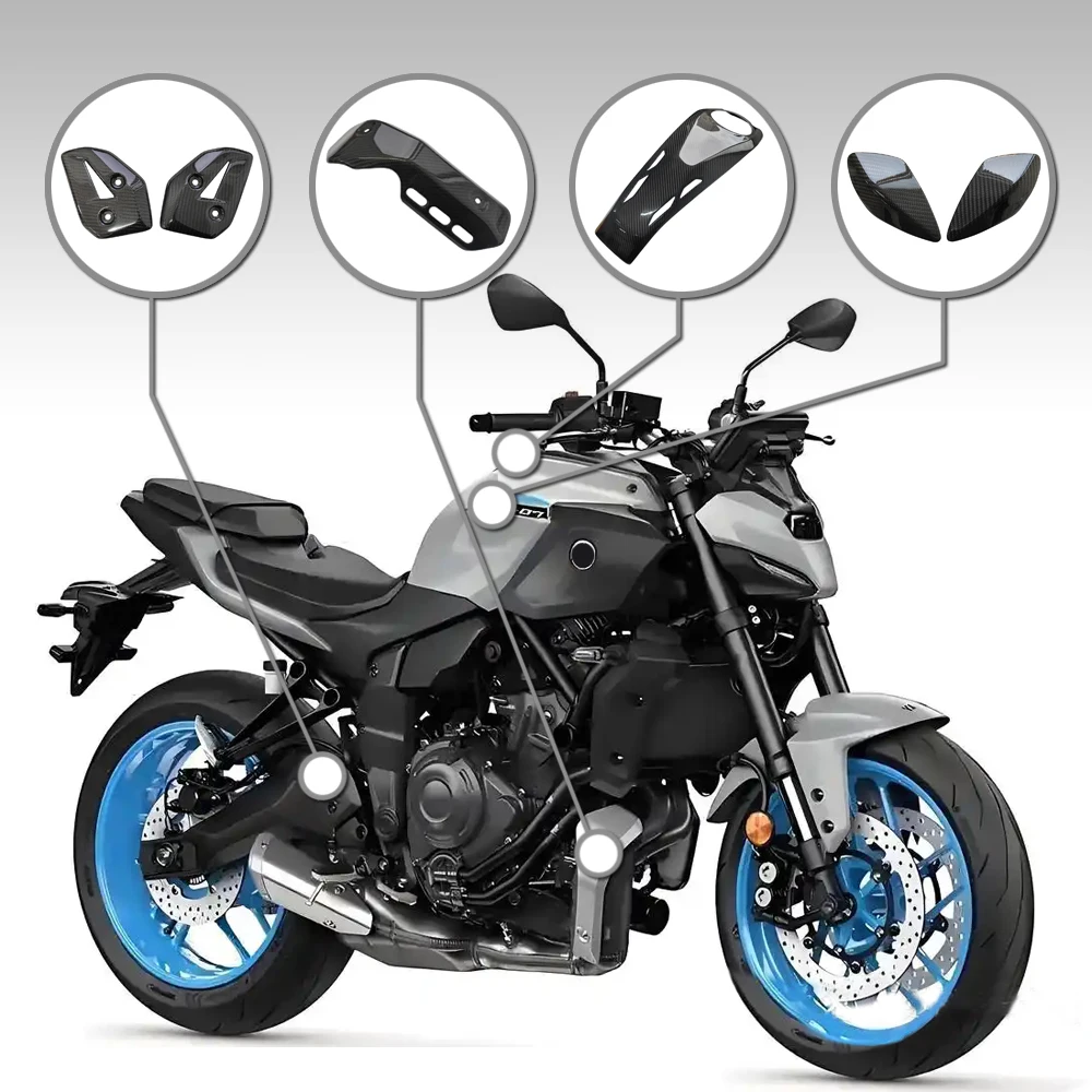 Copertura Protettiva per Telaio Moto in Fibra di Carbonio 100% per YAMAHA MT-07 MT07 2025-2026
