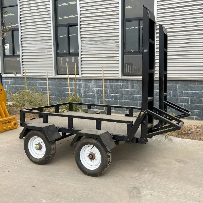 

Small excavator trailer, crawler trencher transfer truck, micro excavator trailer