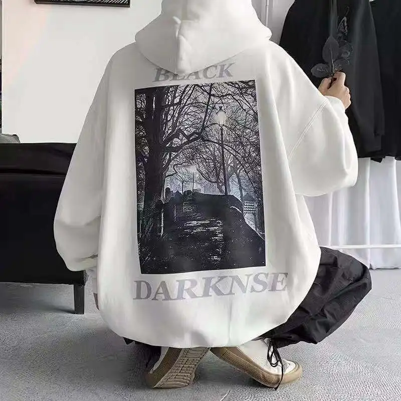 

Мужские толстовки с капюшоном в стиле аниме, весенние, современные, минималистичные, с лаконичным дизайном, для повседневной носки, офиса, работы, комфортные, модные