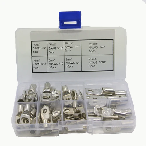 SC 타입 와이어 노즈 터미널, 베어 구리 배터리 블록 러그 홀, 압착 와이어 커넥터, SC35, SC50, SC70, SC95, ID 6, 8, 10, 12mm 