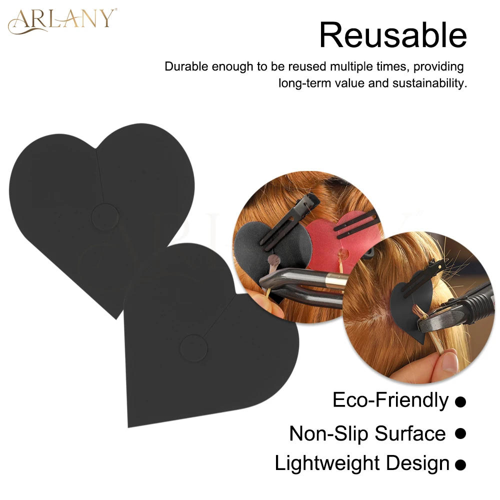 ARLANY 20Pcs Heat Shield Guards for Keratin Extensions Heat Protector Shields for I Tip Hair Extensions Lovely Heart Shape