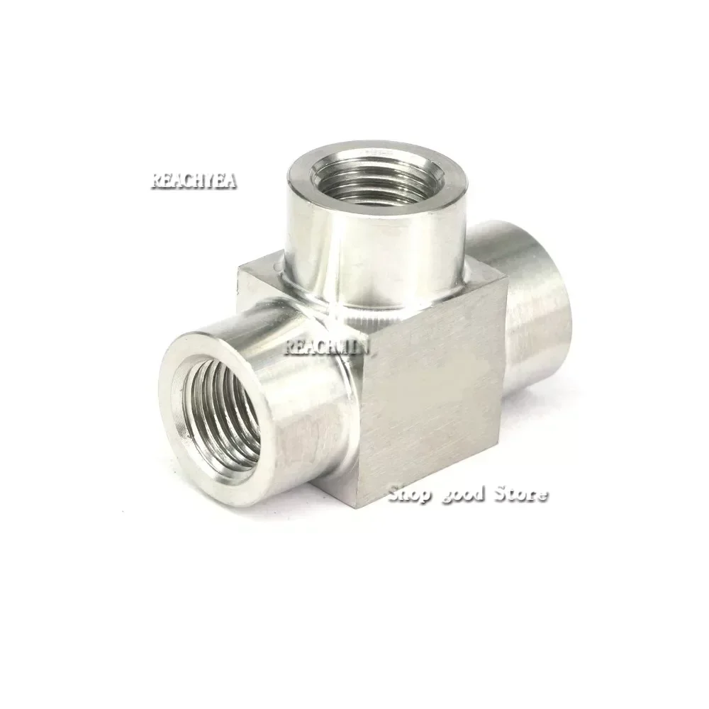 Pressure 250 Bar 1/8" NPT Female 304 Stainless Steel Tee 3 Way Pipe Fitting Water Gas Oil