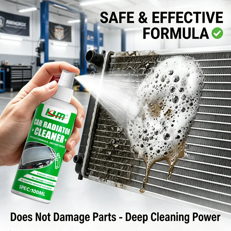 KJM Auto Radiator Cleaner Spray Car Condenser Fin Cleaner Engine Bay Grille Dust Oil Stain Remover With Towel 100ml - view 4