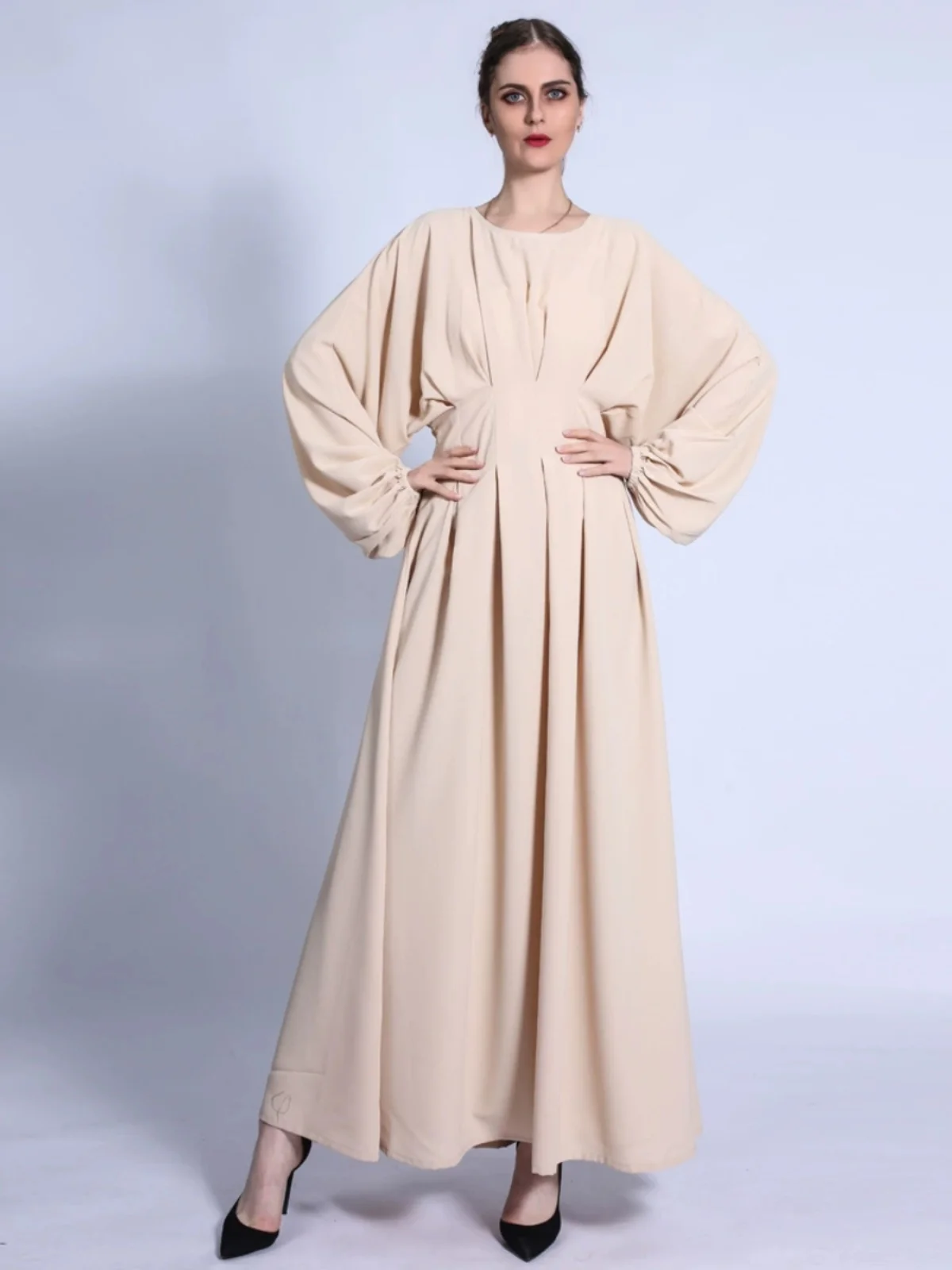 Abito arabo ingombrante in vita delle nuove donne estive Dr Color Svel sciolto musulmano lungo Dr etnico Sle vita alta lungo...