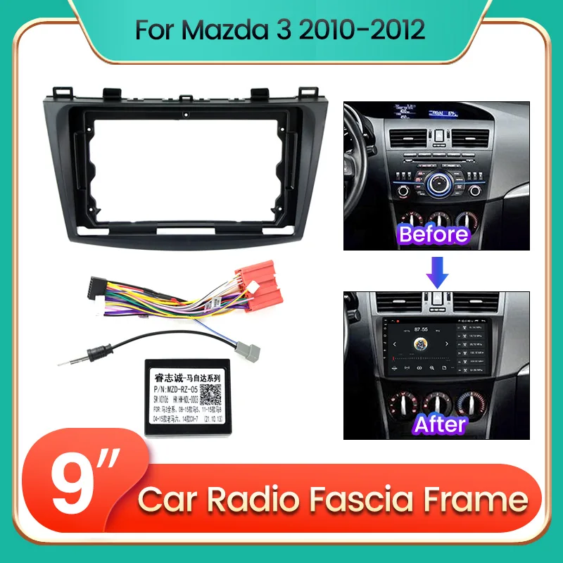

Automotive Center Stack Panel Frame for Mazda 3 Mazda3 BL 2009 - 2013 Panel Dash Player Cable Canbus Adapter Dash Fascia Kit