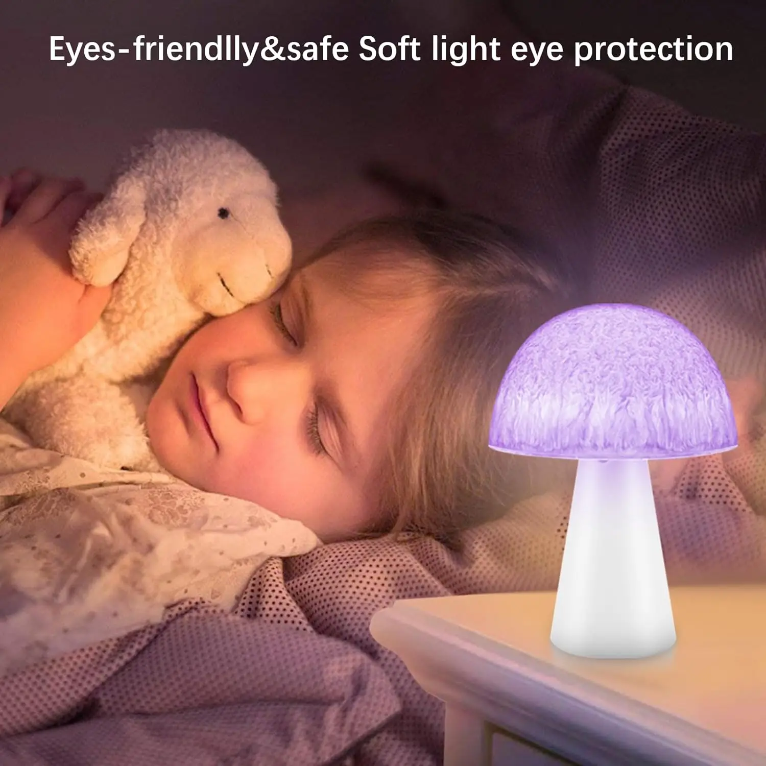 RGB Mushroom Desk Lamp LED Night Light Remote Control Bedside Table Lamp For Bedroom Childrens Room Sleeping Night Lamps