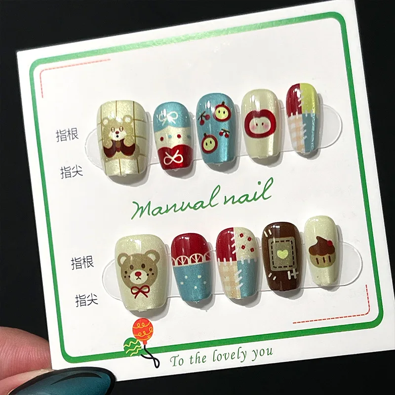 هدية جديرة لالتقاط العين المدمجة الملونة القصيرة الراقية عين القط الكرتون وهمية مسمار التصحيح لطيف لطيف والأبيض الخريف الدب