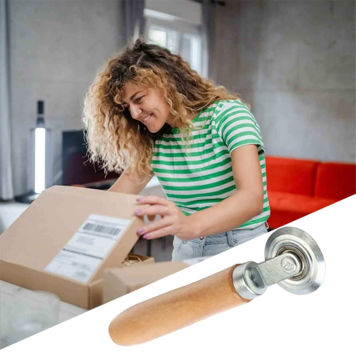 BAAQ 2PCS Strumento di riparazione dello schermo, Ruote per porte dello schermo con manico in legno Artigianato fatto a mano e accessori per la scheda KT in carta ondulata