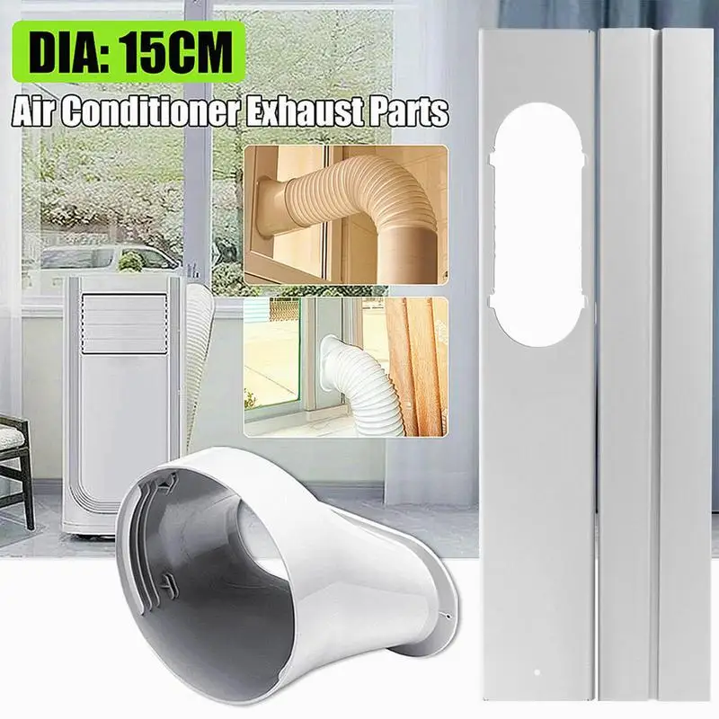 

Air Conditioner Window Exhaust Hose Vent Kit Portable Mobile AC Vent Hose Baffle Set Lightweight Accessories for Sliding Window