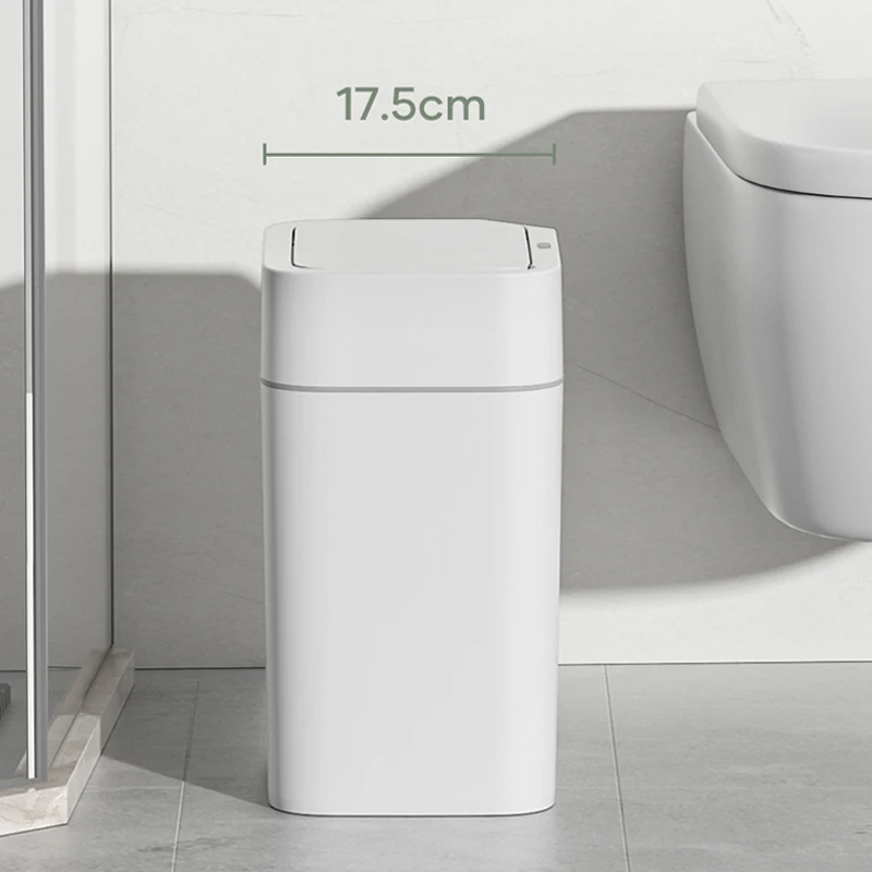 12L Automatic Sensor Trash Can with Lid Narrow Bathroom Smart Trash Bin Kitchen Garbage Cube Home Induction Wastebasket