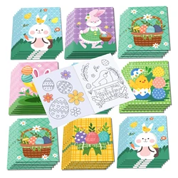 12pcs Happy Easter Day Cartoon Rabbit Easter Egg Graffiti Drawing Painting Books DIY Coloring Picture Book Birthday Party Gifts
