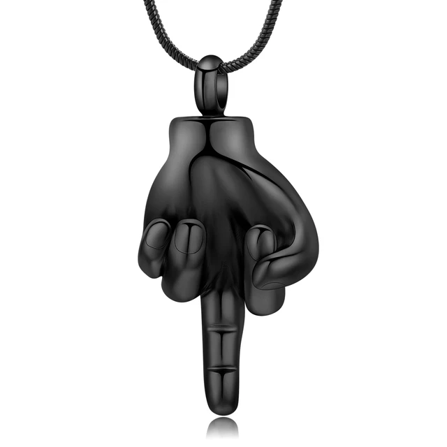 Cremation Jewelry  Hold Human Ashes Stainless Steel Hand Memorial Urn Necklace For Women Men Memorial Pendant image 4