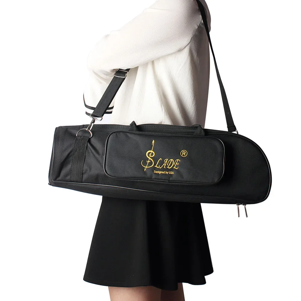 Podwójne zamki torba na trąbkę z dziobem wodoodporna tkanina Oxford z torby z uchwytami mosiężnymi części instrumentów i akcesoriami