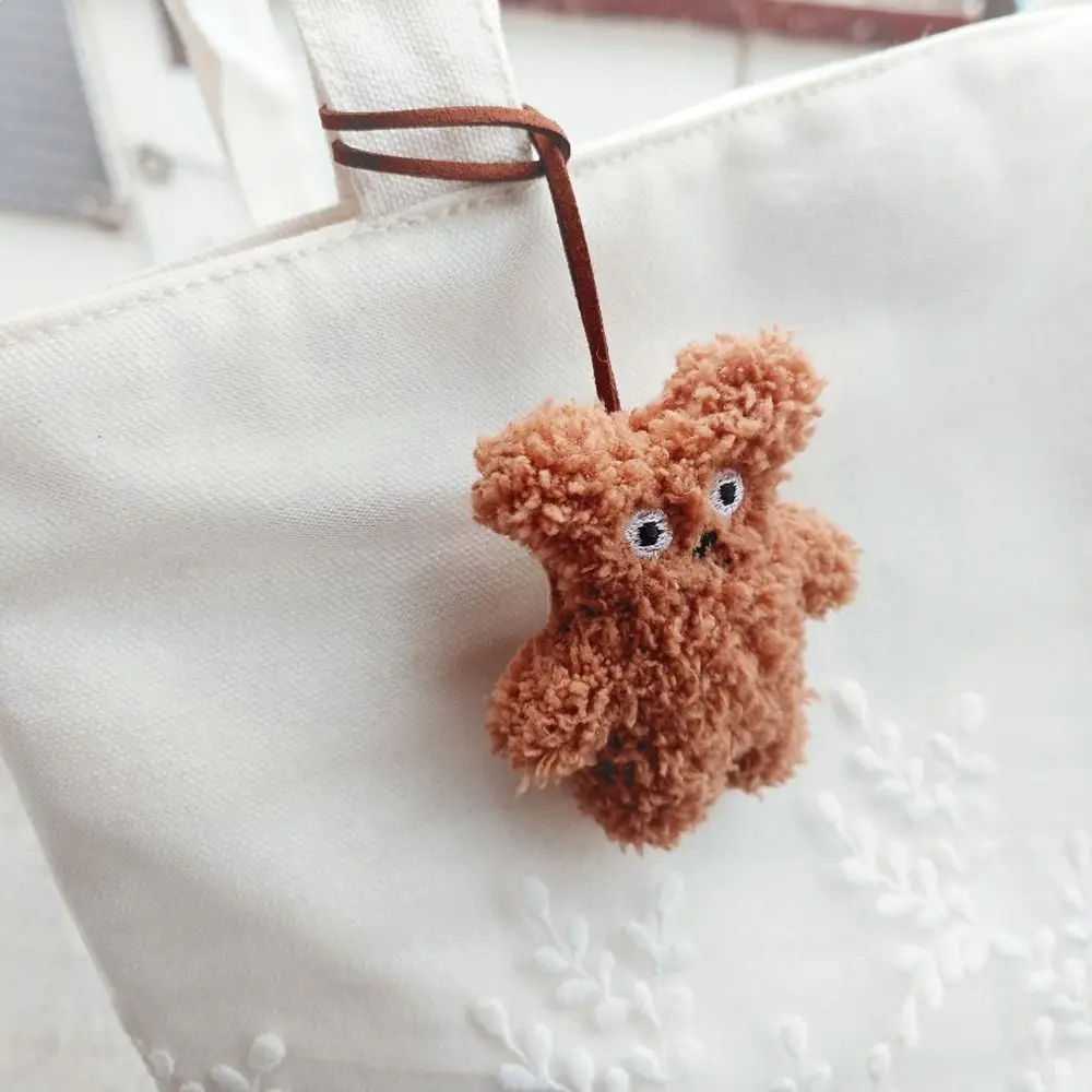 Bolsa informal con colgante de oso y galleta, accesorios para combinar, mochila con taco de tela, decoración para bolso, dijes, cordón de Animal relleno para niños