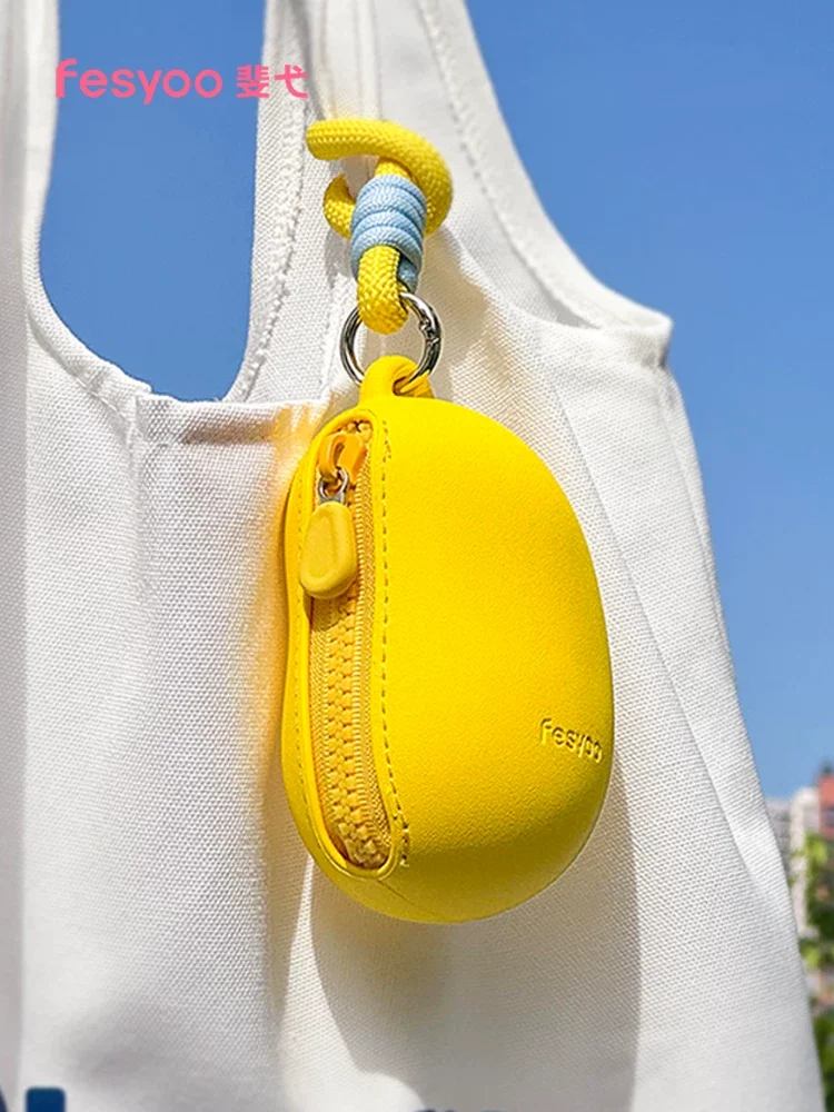 Niche Cute Coin Purse Pea Shaped Lipstick Headphone Bag Dopamine Waterproof Mini Handbag EVA Bear Shaped Key Storage Bag