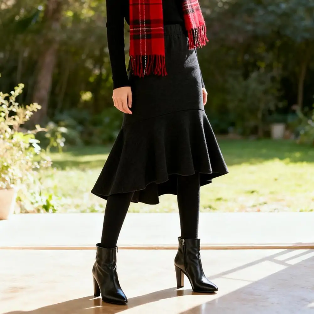 Culottes ispessiti in velluto Caldi culottes invernali Leggings a vita alta combinati per culottes in velluto traspirante stile versatile 2025