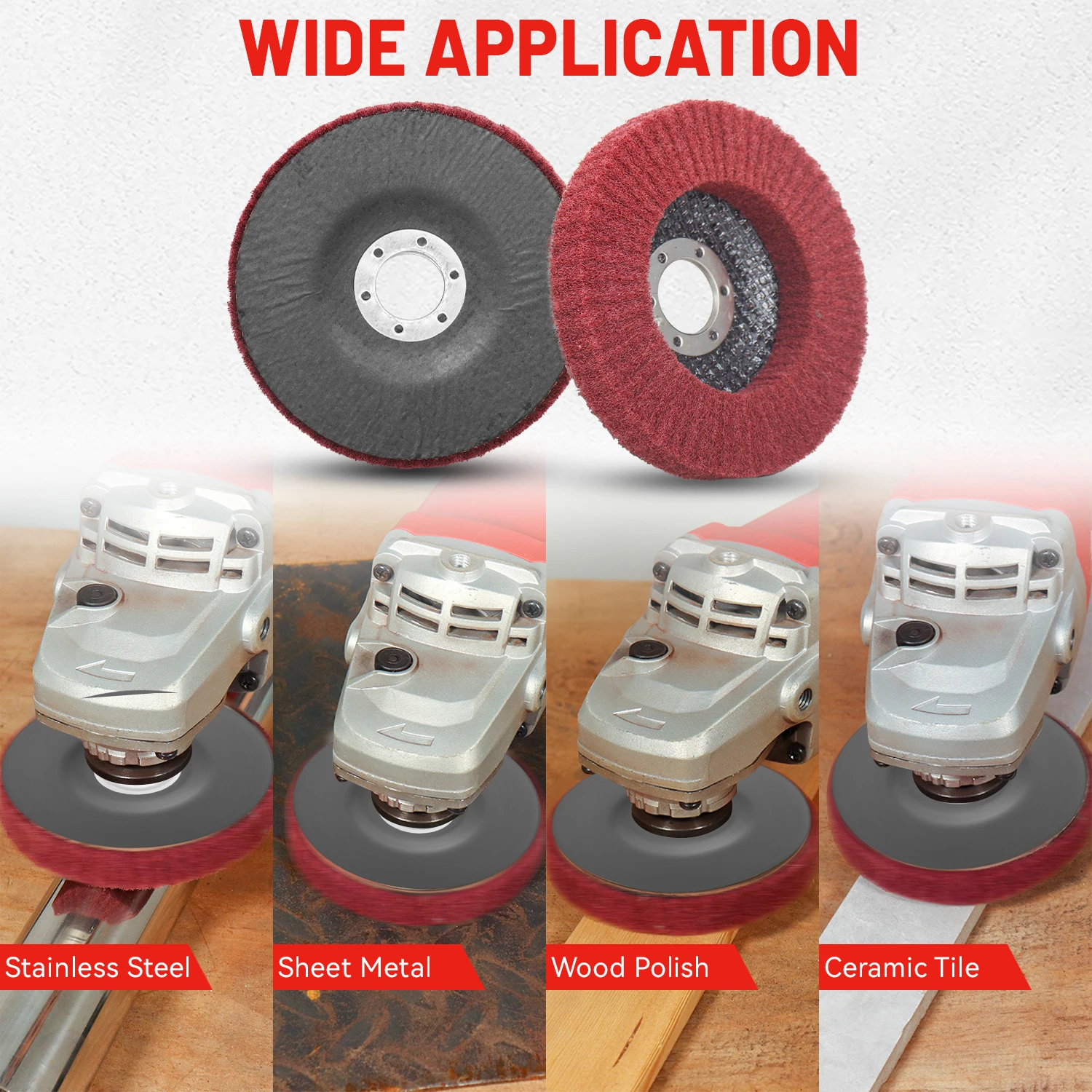 SIFANG 2/5/10pcs 115mm Nylon Fiber Flap Polishing Wheel Disc 320 Grit For Angle Grinder For Wood Metal Buffing
