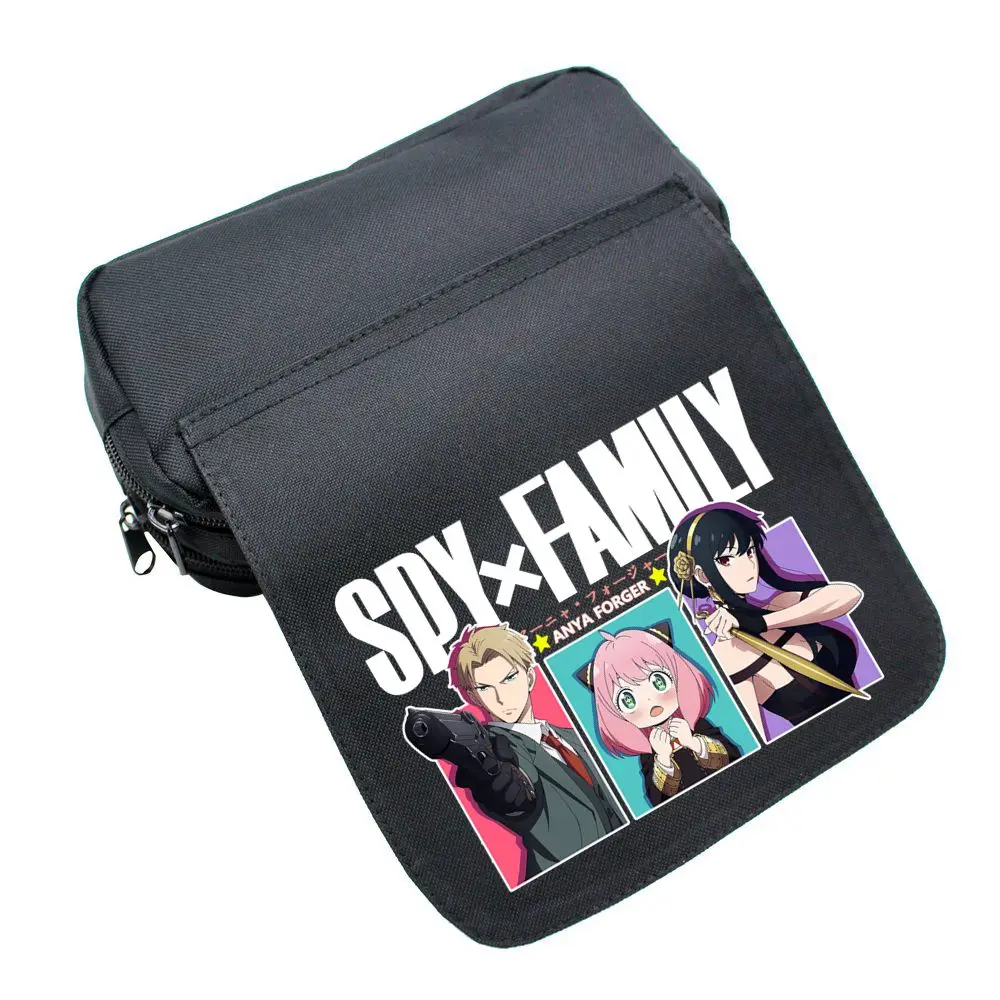 Anime Anya Forger Pencil Case Cartoon Black Make up Cosmetic Bag Student Stationery Multi-function flip Bags Gift