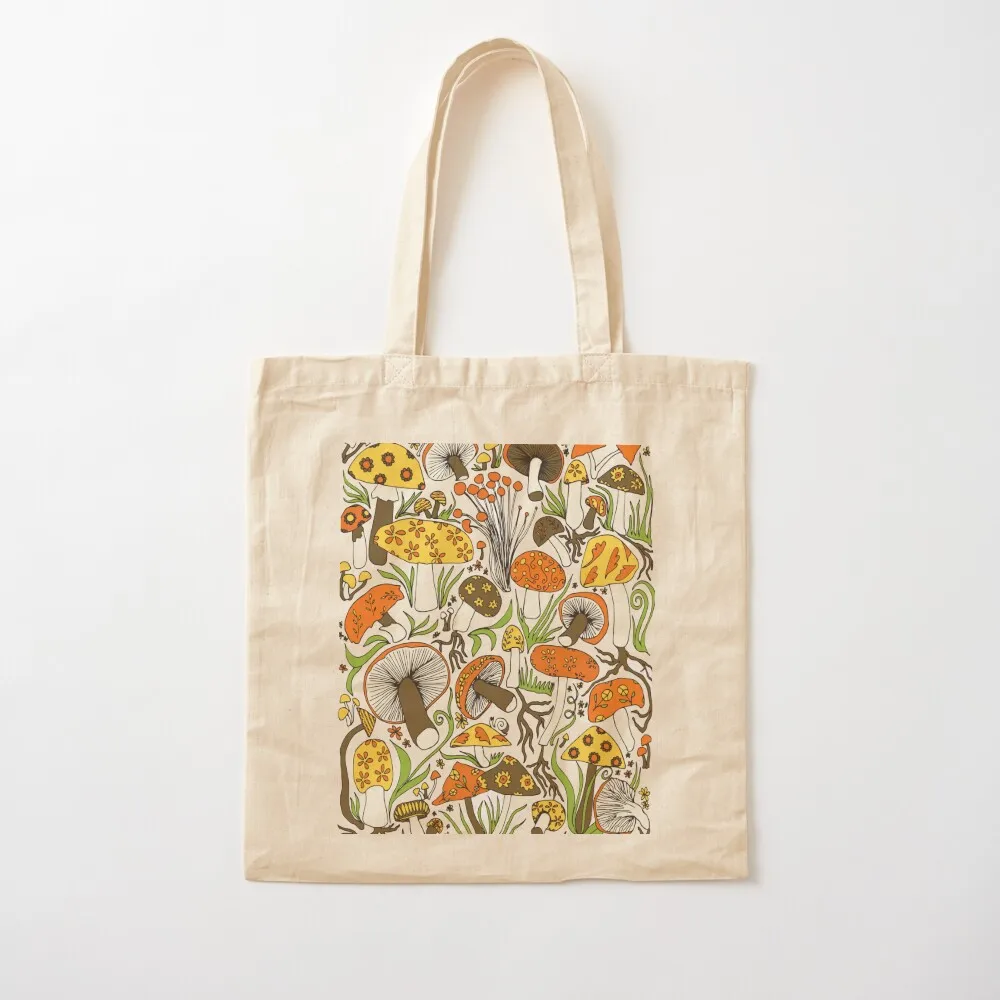 Mushrooms Drawing, Memories of the 1970s Tote Bag hand bags handbag reusable shopping bags the tote bag