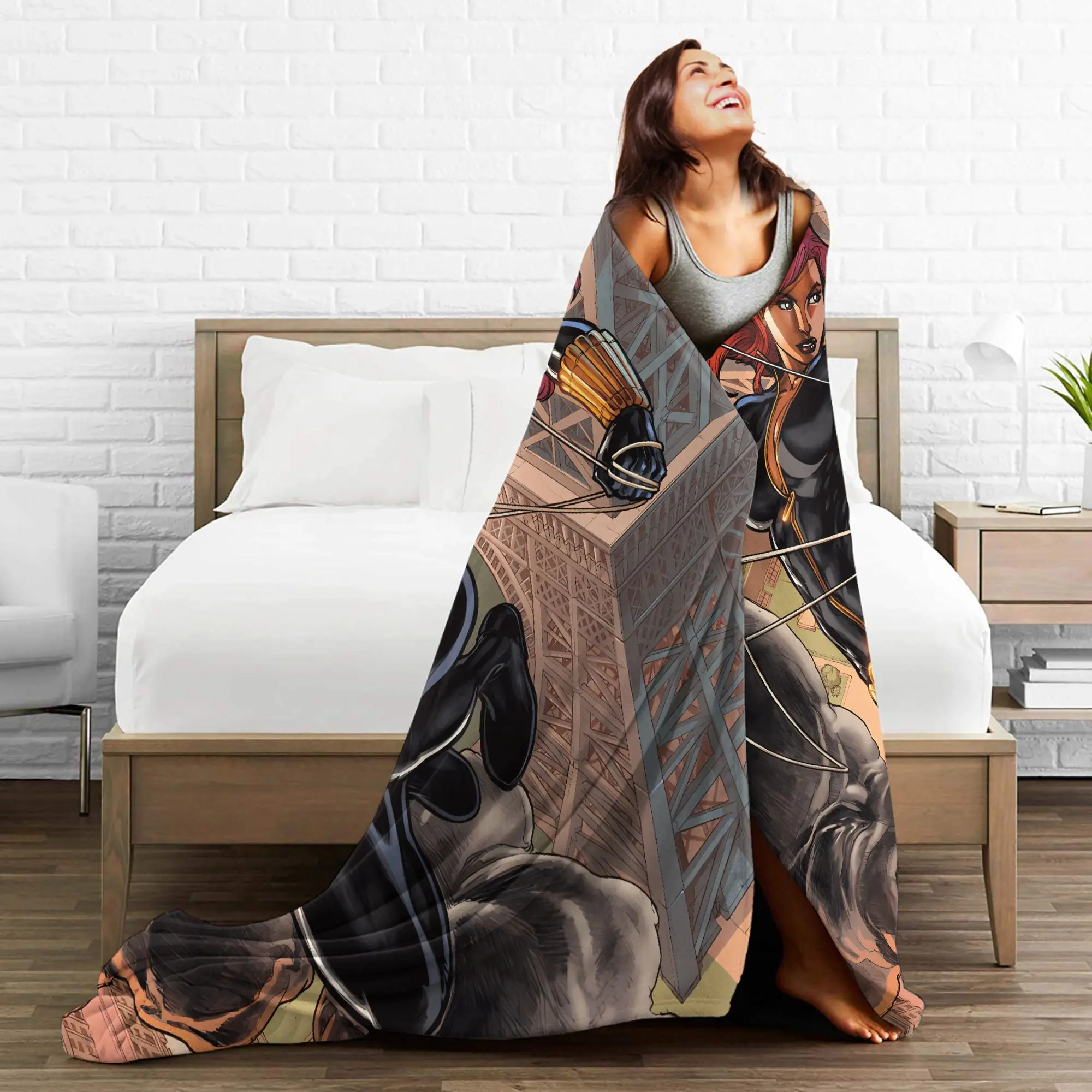 الأرملة السوداء بطانية قطيفة صبي فتاة الفانيلا رمي بطانية للأريكة كرسي سوبر دافئ مخصص لتقوم بها بنفسك جودة المفرش هدية فكرة #4