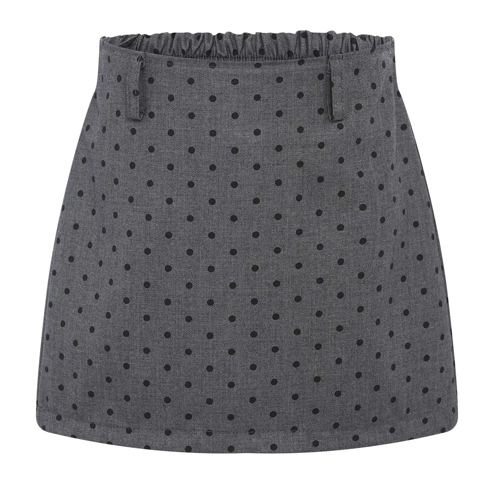 

Kids Girls Cute Dots Skirt Summer High Waist Elastic Back Waistband Miniskirt with Built-in Shorts for School Holiday Vacation