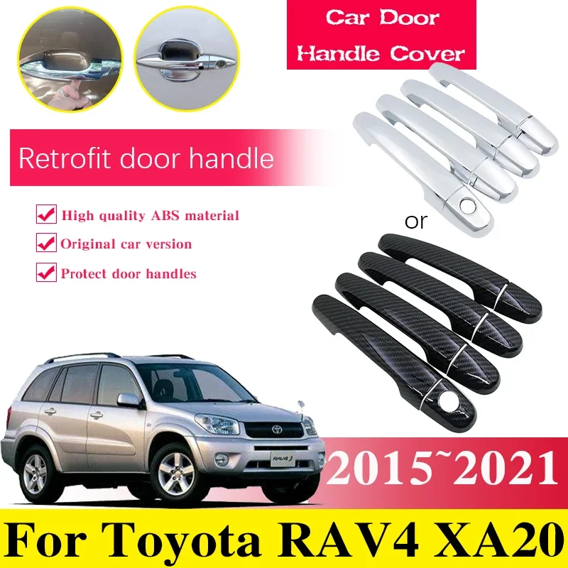 

Styling Chrome Door Handle Cover Trim For Toyota RAV4 XA20 2001 2002 2003 2004 2005 Exterior Stickers Protective Car Accessories