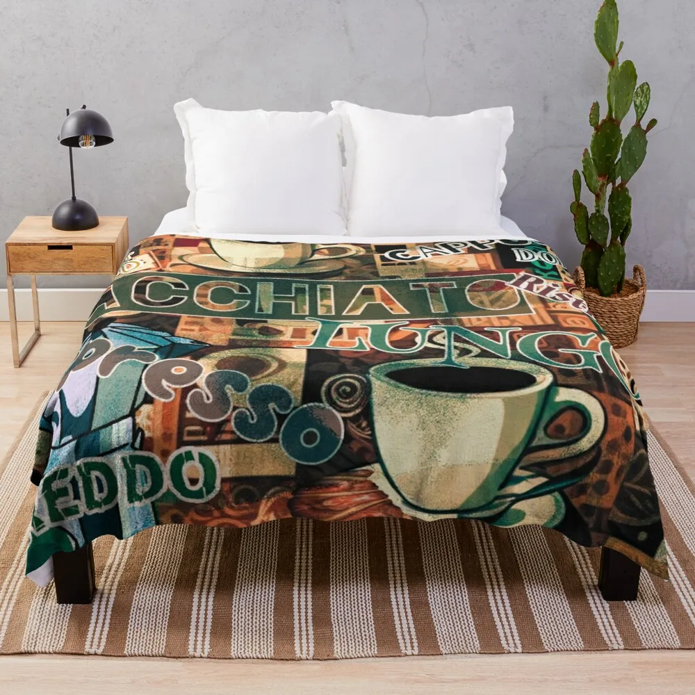 

Italian coffee Throw Blanket Sofa Throw Custom Thins Blankets