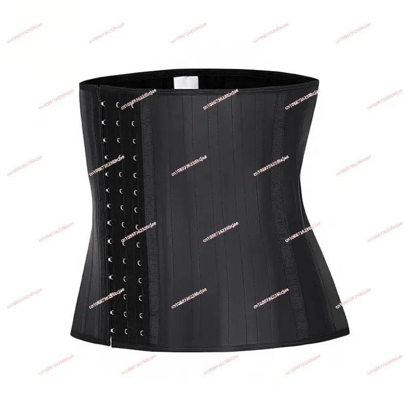 Sports Fitness Latex Corset Belly Contracting Glossy Rubber Waistband Belly Band Corset 25 Steel Rib Latex