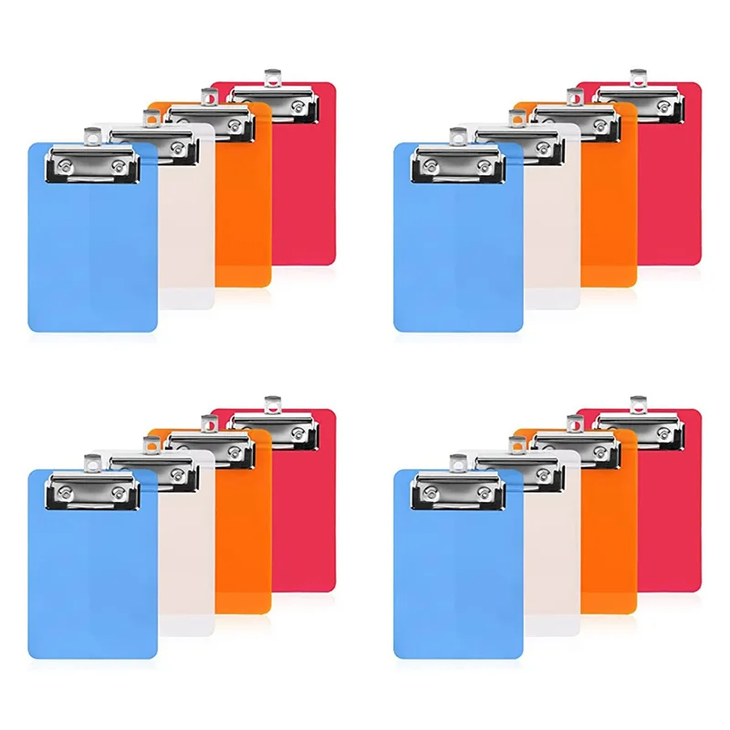 

J1UL1N 4Inch X 6Inch Mini Clipboard, 16Pcs Small Clipboards, Clip Board Notepads Clipboard, Memo Size Pocket Plastic Clipboard